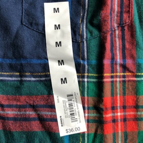 *SO* Blue Plaid Long Sleeve Button Down Shirt Sz M - Picture 4 of 5